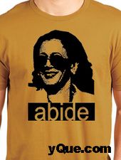 Abide Kamala T-shirt on Antique Gold Shirt with black print